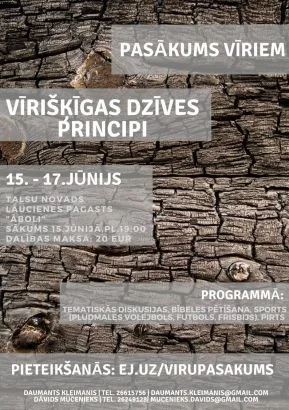 Pasākums vīriem "Vīrišķīgas dzīves principi"