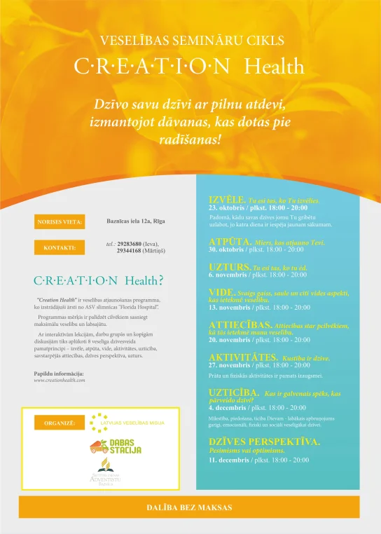Creation Health veselības semināri
