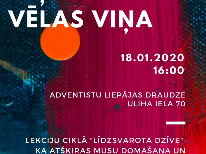Lekciju ciklā "Līdzsvarota Dzīve" lekcija