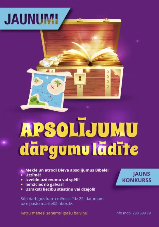 Konkursa "Apsolījumu dārgumu lādīte" jaunumi