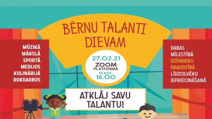Bērnu talanti Dievam: Pasākums ZOOM platformā