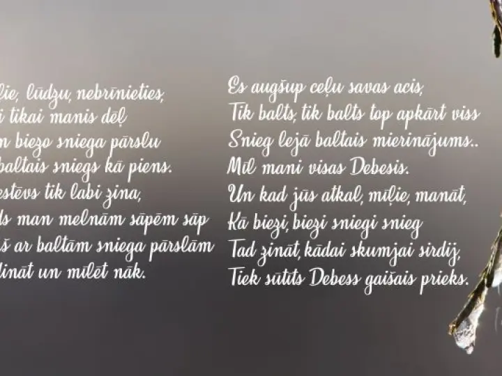 Baltais mierinājums - Dzejolis
