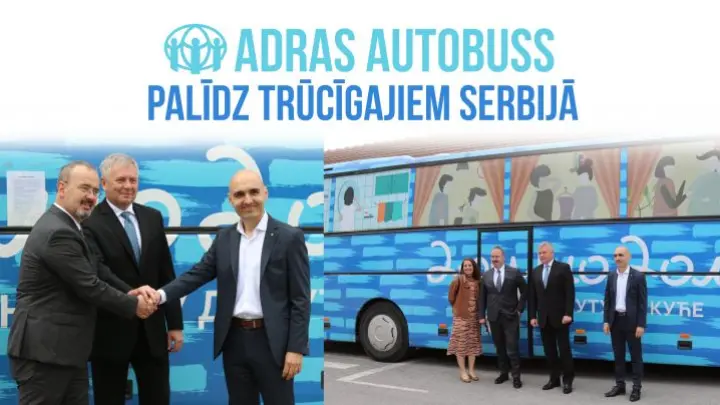 ADRAs autobuss palīdz trūcīgajiem Serbijā