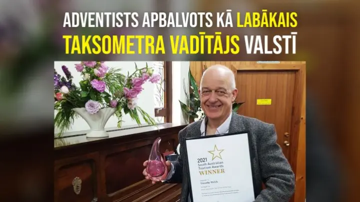 Adventists apbalvots kā labākais taksometra vadītājs Dienvidaustrālijā
